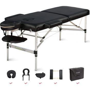 Beauty Salon Professional Double Fold Aluminum Massage Facial Table Bed